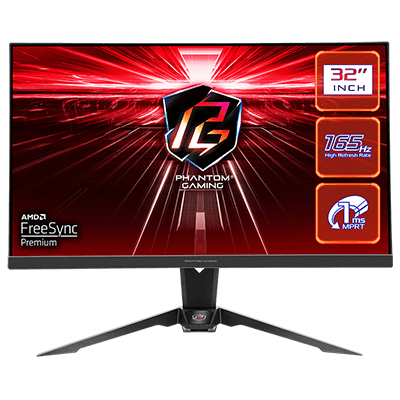 32" ASRock PHANTOM GAMING PG32QF2B 2560X1440 QHD 1ms 165Hz Gaming Monitor with AMD FreeSync